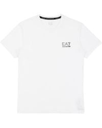 EA7 - Round-Necked Logo T-Shirt - Lyst