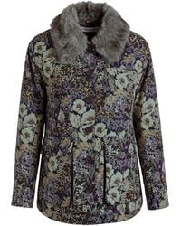 Veronica Beard - Faux Fur Collar Floral Jacket - Lyst