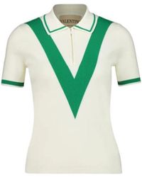 Valentino - Zip Detailed Short-Sleeved Knitted Top - Lyst