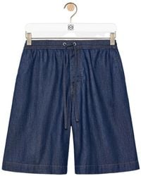 Loewe - Anagram-Embroidered Drawstring Shorts - Lyst