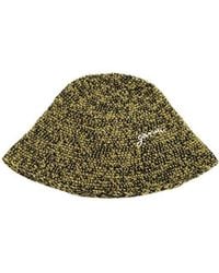 Ganni - Logo-Embroidered Chunky-Knit Bucket Hat - Lyst
