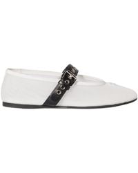 Miu Miu - Logo-Embroidered Ballerines - Lyst