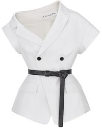 Dior - Asymmetrical Short-Sleeved Jacket With Belt - Lyst
