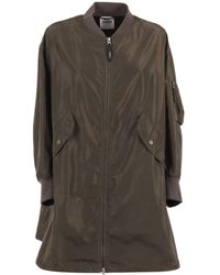 Aspesi - Ribbed Collar Long-Sleeved Trench Coat - Lyst