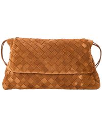Bottega Veneta - Suede Woven Crossbody Bag - Lyst