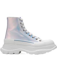 McQueen - Tread Slick Metallic-Effect Sneakers - Lyst