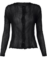 Issey Miyake - Chiffon Twist Crewneck Cardigan - Lyst