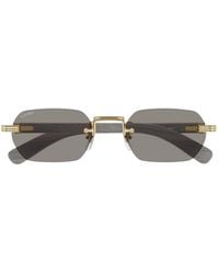 Cartier - Rectangular Rimless Sunglasses - Lyst