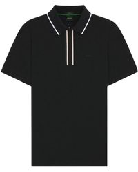 BOSS - Boss Zip Placket Polo Shirt - Lyst
