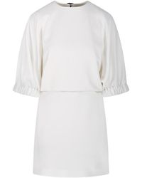 Max Mara - Pianoforte Rum Crewneck Bow Detailed Dress - Lyst
