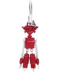 Prada - Charm-Detailed Hoop Earring - Lyst