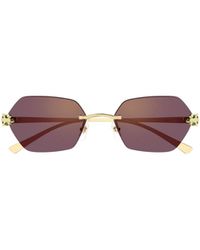 Cartier - Geometric Frame Sunglasses - Lyst