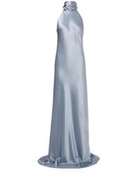 Galvan London - Sienna Halterneck Satin Gown - Lyst