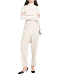Brunello Cucinelli - High-Waist Tapered Long Pants - Lyst