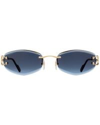 Cartier - Geometric Frame Sunglasses - Lyst