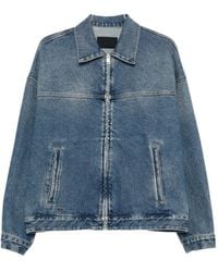 Prada - Zip-Up Denim Jacket - Lyst