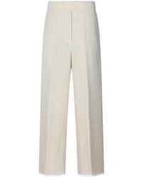 Antonelli - Frayed Hem Wide-Leg Pants - Lyst
