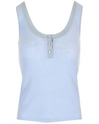 Chloé - Ribbed Button-Fastening Top - Lyst