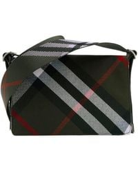 Burberry - Trench Checked Foldover-Top Messenger Bag - Lyst