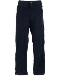 Stone Island - Logo Patch Straight Leg Trousers - Lyst