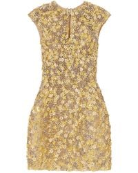 Oscar de la Renta - Embellished Tulle Mini Dress - Lyst
