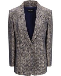Giorgio Armani - Chevron Jacquard Single-Breasted Blazer - Lyst