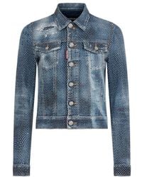 DSquared² - Embellished Button-Up Denim Jacket - Lyst