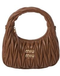 Miu Miu - Wander Matelassé Nappa Leather Hobo Bag - Lyst
