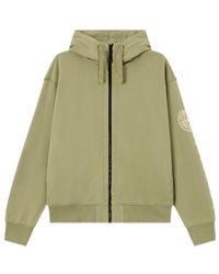 Stone Island - Oversized-Fit Zip-Up Sweatshirt With 'Vertical Placement' Print - Lyst