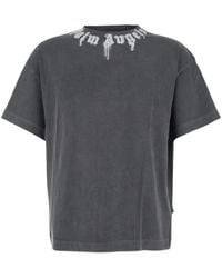 Palm Angels - Neck Logo Printed Crewneck T-Shirt - Lyst