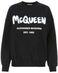 McQueen - Logo-Print Long-Sleeve Sweatshirt - Lyst