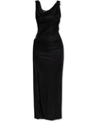 Versace - Long Dress With Decorative Safety Pin - Lyst