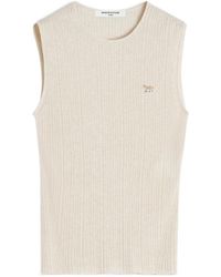 Maison Kitsuné - Maison Kitsuné Baby Fox Fine Rib Knitted Top - Lyst