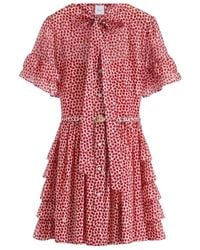 Dior - Qixi Short Ruffled Dress With Belt - Lyst