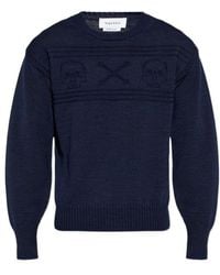 McQueen - Skull Crewneck Knit Sweater - Lyst
