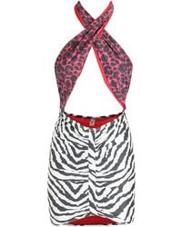 Reina Olga - Halter Zebra Print Dress - Lyst