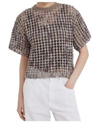 Brunello Cucinelli - Textured Short-Sleeve Top - Lyst