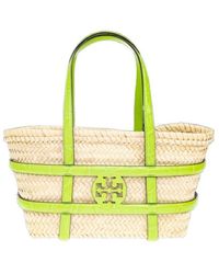 Tory Burch - Small Ella Straw Basket Bag - Lyst