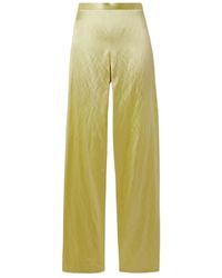 The Row - Rogina Metallic Pleated Wide-Leg Casual Pants - Lyst