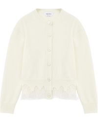McQueen - Cobweb Lace Shrunken Cardigan - Lyst