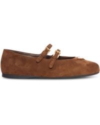 Prada - Suede Ballerinas - Lyst