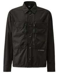 C.P. Company - Embroidered-Logo Poplin Shirt - Lyst