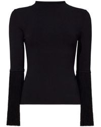 Proenza Schouler - Fringed Detailed Mock Neck Knitted Top - Lyst