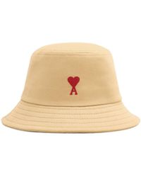 Ami Paris - Ami De Coeur Embroidered Bucket Hat - Lyst