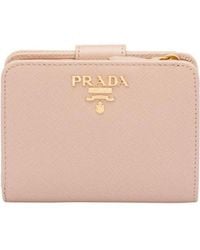 Prada - Logo Plaque Small Wallet - Lyst