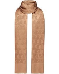 Fendi - Camel-Coloured Wool And Silk Stole - Lyst