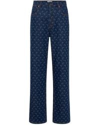 Marine Serre - Denim Straight Jeans - Lyst