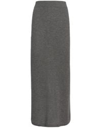Malo - Ribbed Slit Knitted Skirt - Lyst