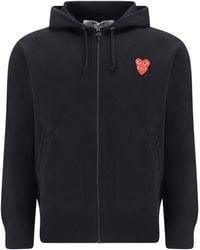 COMME DES GARÇONS PLAY - Comme Des Garçons Play Heart Patch Zipped Sweatshirt - Lyst