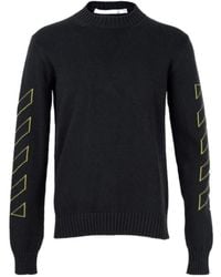 Off-White c/o Virgil Abloh - Ribbed-Hem Crewneck Sweater - Lyst